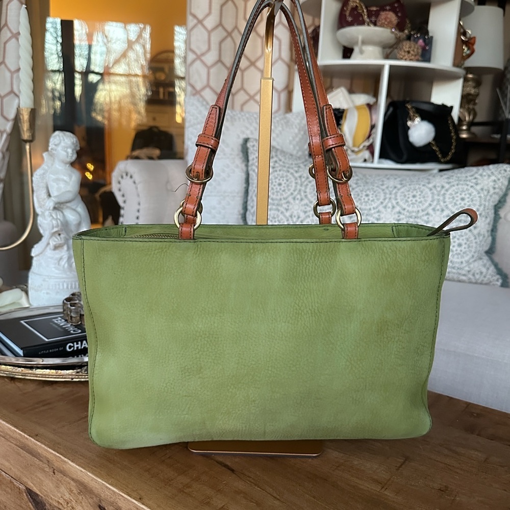 Vintage COACH Chelsea Tote Lime Green Nubuck - Picture 8 of 16